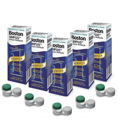 Boston Simplus 120ml Bausch + Lomb Solução Multiação Para Lentes Rígidas - 05 Caixas - Bausch & Lomb