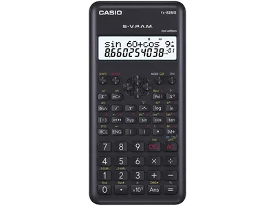 Calculadora Científica Original Casio FX-82MS DH 2nd Edition 240 Funções SVPAM Preta AAA