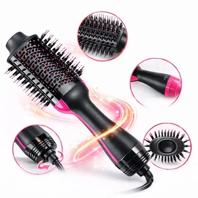 Escova Secadora de Cabelo 3 em 1 Profissional Seca Alisa e Modela Escova Elétrica para Modelagem e Secagem Rápida - Escova Secadora 3em1