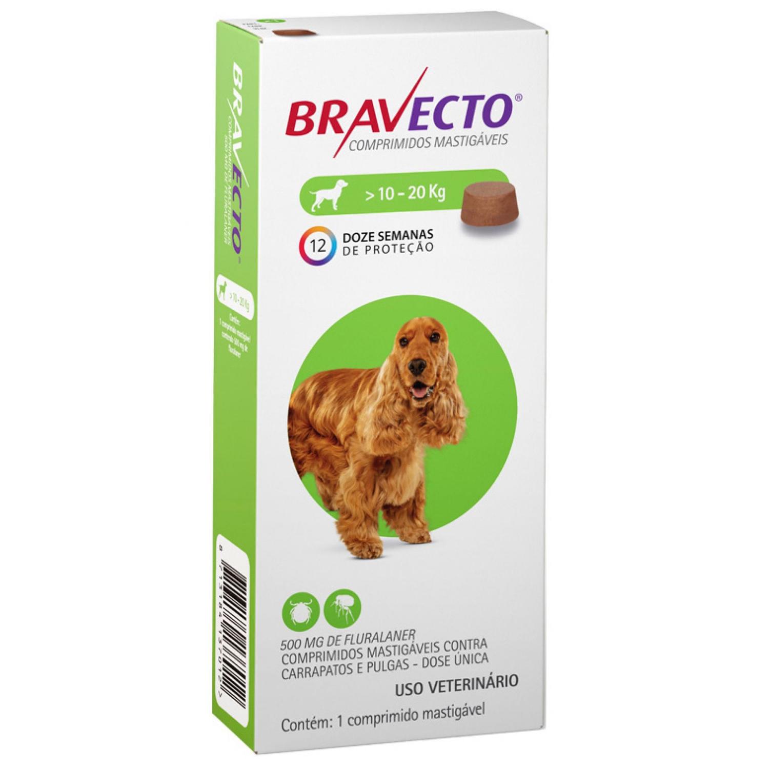 Antipulgas e Carrapatos MSD para Cães Bravecto 10 a 20 Kg
