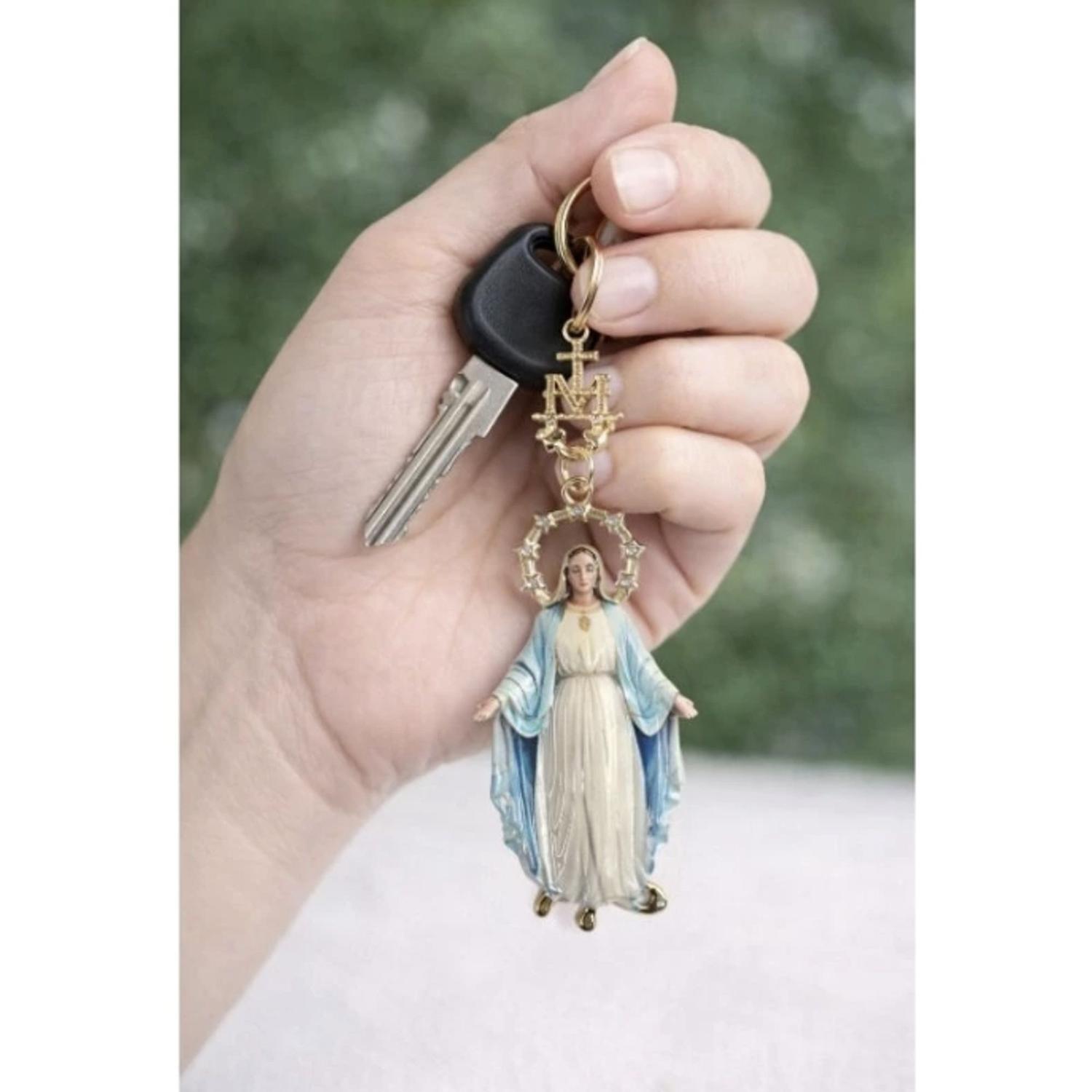Chaveiro Nossa Senhora das Graças Dourado com Strass - JW SHOP