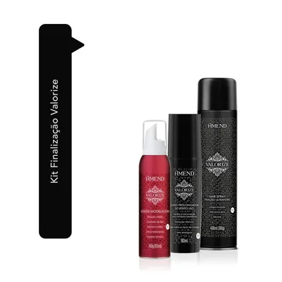 Kit Mousse Modeladora + Fluído Prolongador do Efeito Liso + Hair Spray Ultraforte Amend Valorize