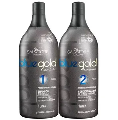 Kit Salvatore Blue Gold Premium TaninoPlastia (2x1 Litro) - Salvatore Cosméticos