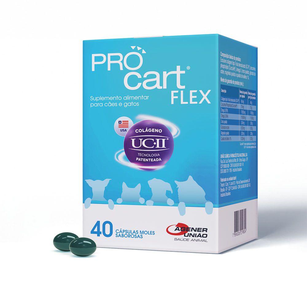 Suplemento Cães e Gatos Procart Flex Agner 40 Caps Moles - Agener União