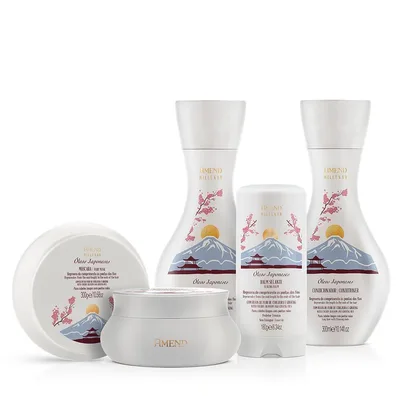Kit Shampoo + Condicionador + Máscara + Balm Selante Amend Millenar Óleos Japoneses