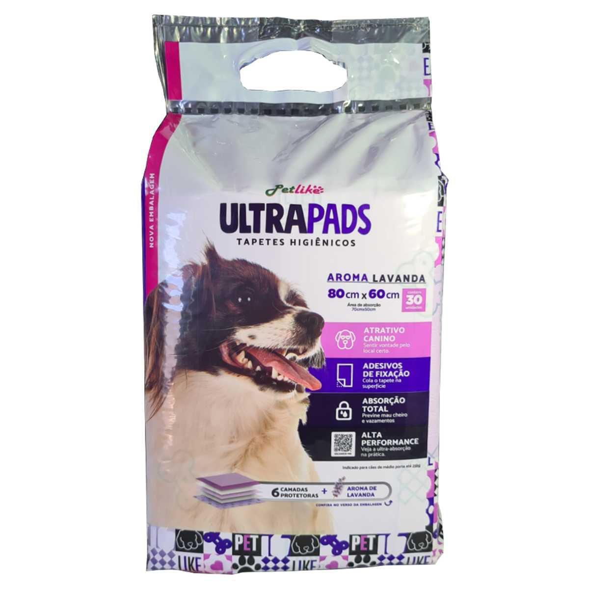 Tapete Higiênico para Cães Aromatizante Lavanda 80x60 30Un - ULTRA PADS