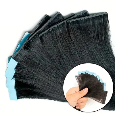 Cabelo Humano Aplique Fita Adesiva Invisivel 60cm 10 Peças