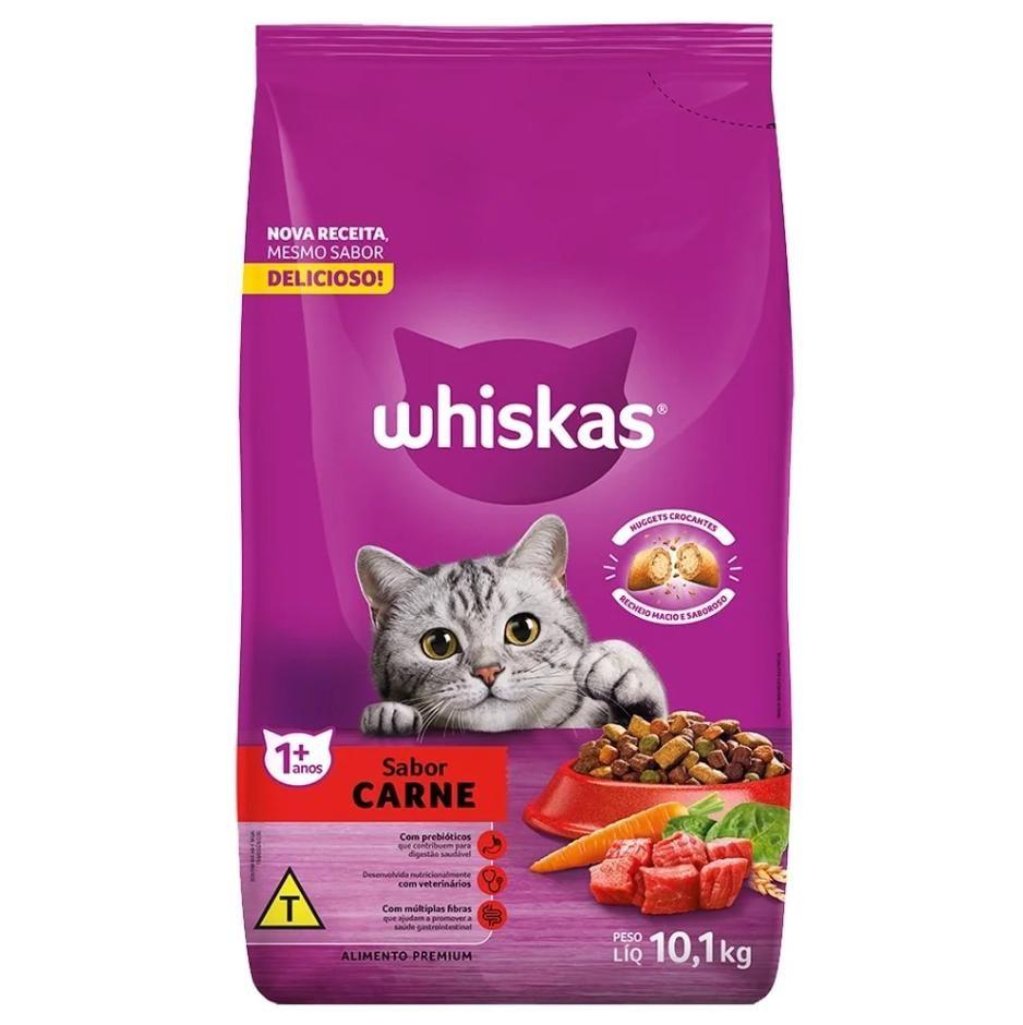 Ração para Gato Whiskas Premium Carne com Delicrocs 10,1Kg