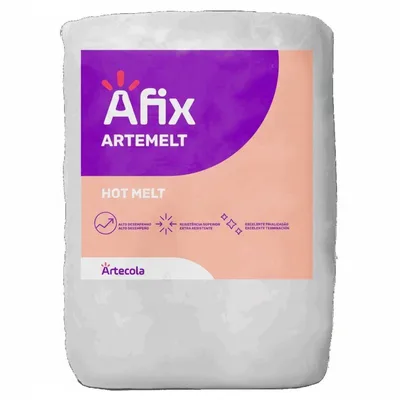 Cola Hot Melt Granulada para Coladeira de Borda Afix 1824 Branca 10Kg Artecola