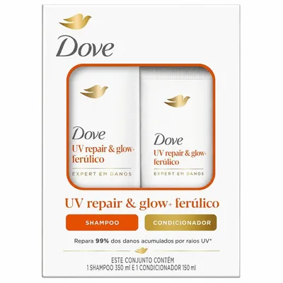 Kit Dove Uv Repair Protecao Solar Shampoo 350ml+cond 150ml