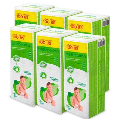 Algodao Quadrado Bellacotton Bebe Kit com 06 und