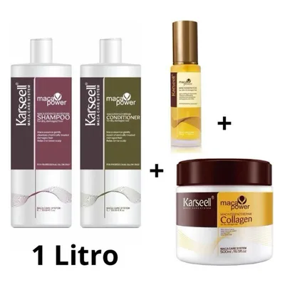 Shampoo 1L, Condicionador 1L, Máscara Karseen, Óleo karseen 50ml - karsen