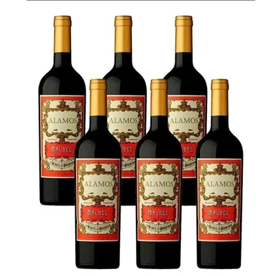 Kit 6 Vinhos Argentino Alamos Malbec 750ml Caixa com 6 unidades
