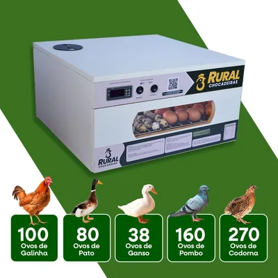 Chocadeira De Ovos 100 A 110 com Rolagem Automática e ovoscopio, Ganhe APP BÔNUS - RURALCHOCADEIRAS